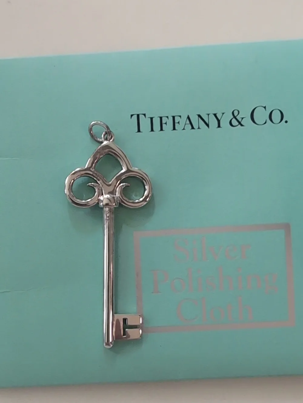 Tiffany & Co. Silver Key Charm with Tiffany Blue Pouch
